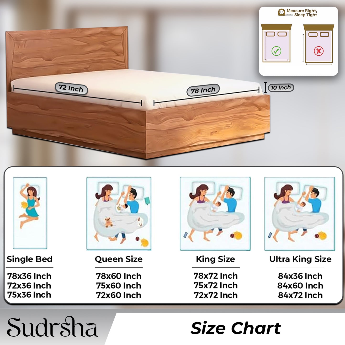 100% Waterproof Cotton Sudrsha Mattress Protector – Hypoallergenic, Ultra-Soft & Breathable Fitted Bed Cover (White)