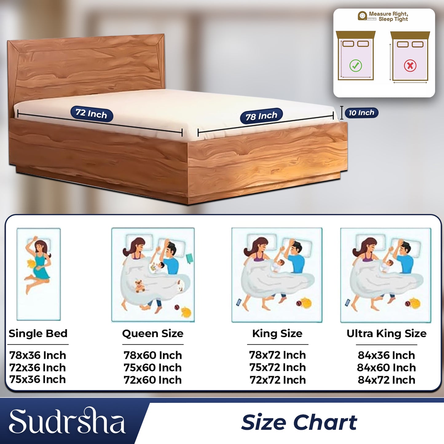 100% Waterproof Cotton Sudrsha Mattress Protector – Hypoallergenic, Ultra-Soft & Breathable Fitted Bed Cover