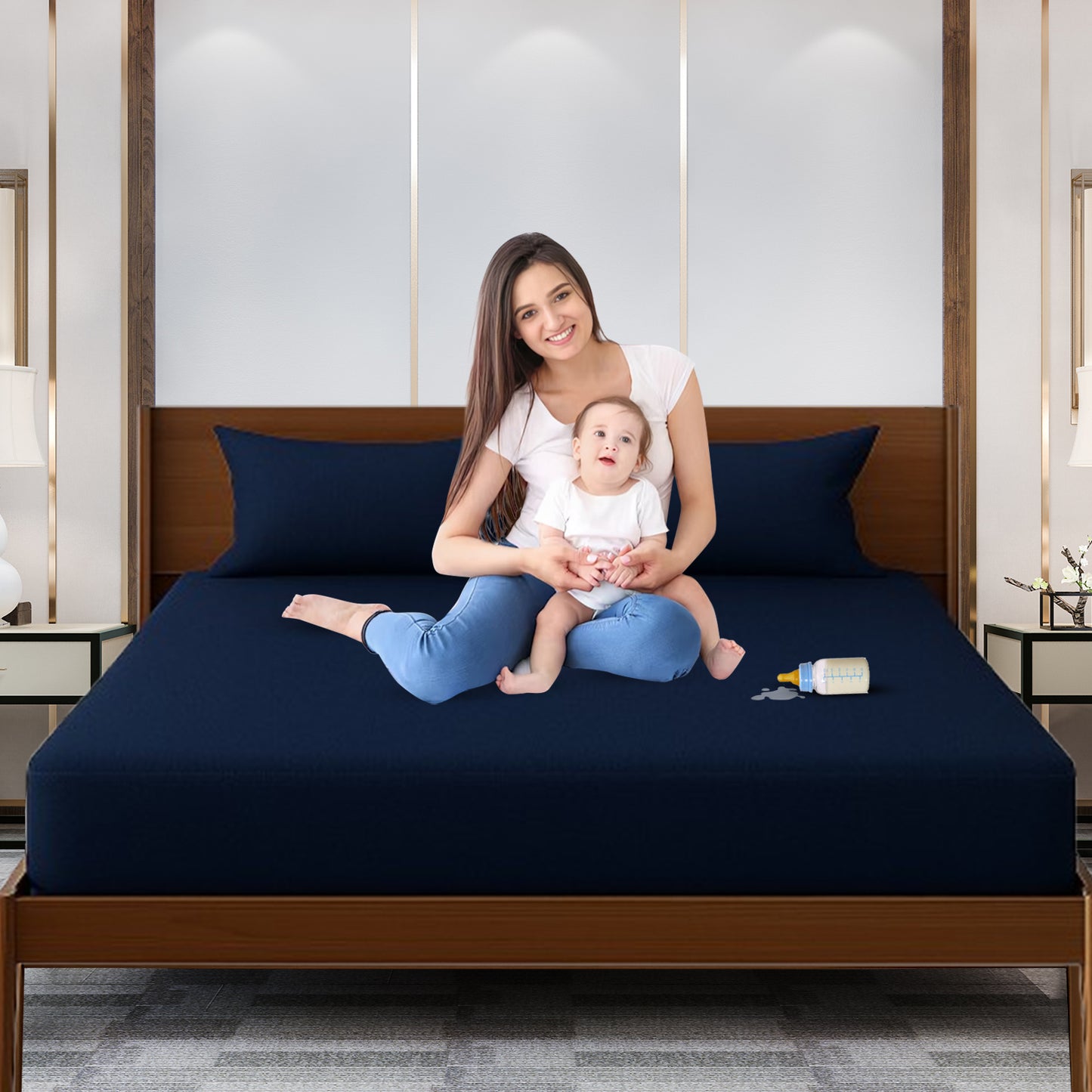 100% Waterproof Cotton Sudrsha Mattress Protector – Hypoallergenic, Ultra-Soft & Breathable Fitted Bed Cover