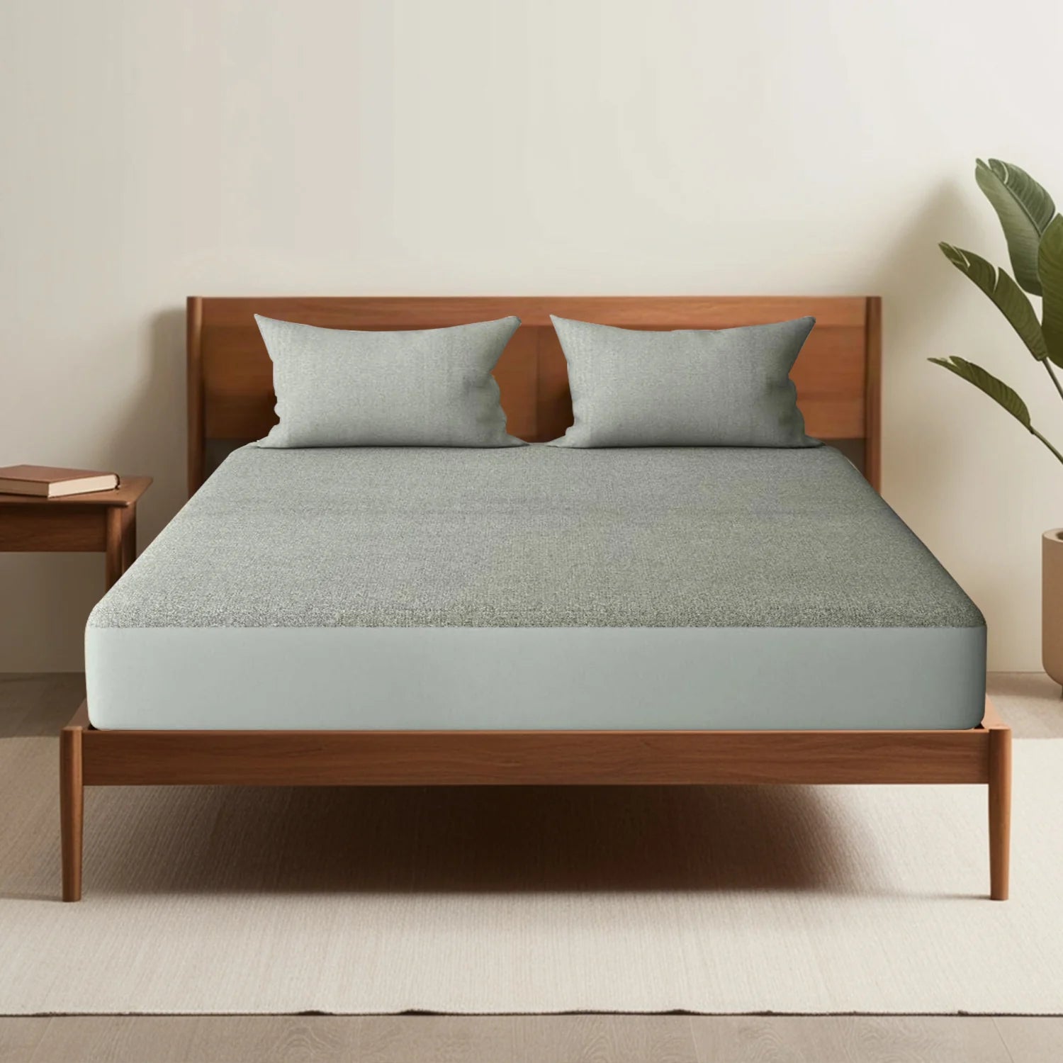 Quilted waterproof mattress protector with elastic skirt