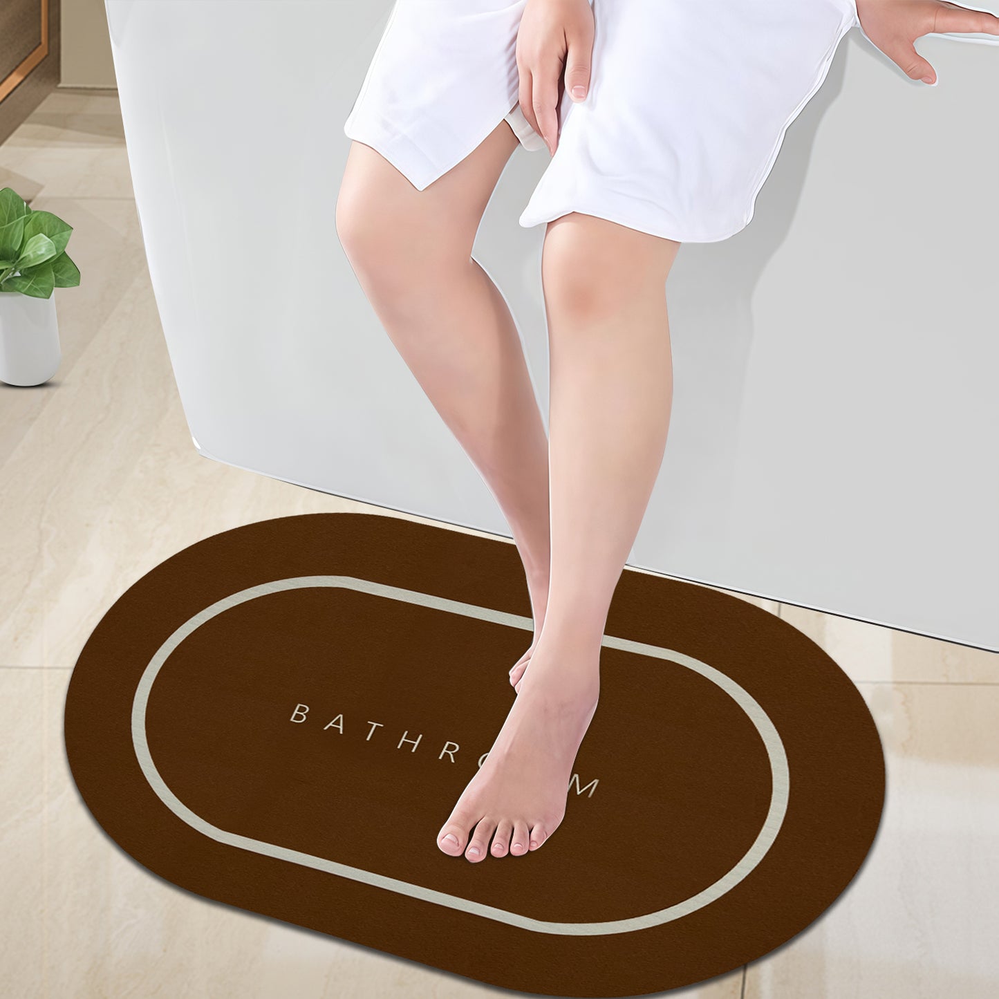 SUDRSHA Anti-Skid 3.5mm Green Bath Mat | Water Absorbent Door & Bathroom Floor Mat