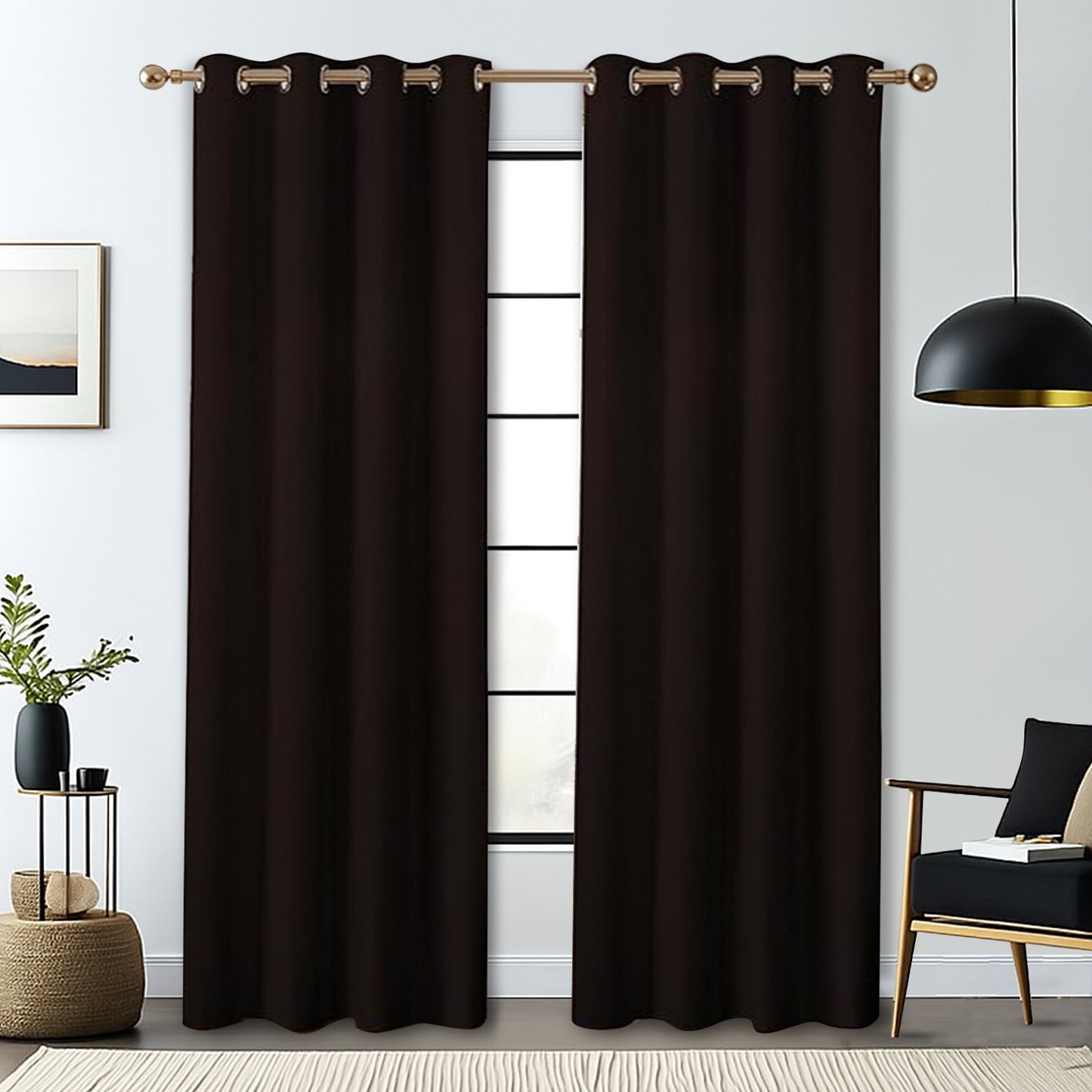 Sudrsha Blackout Long Door Curtain – 5 to 9 Feet | 90-95% Room Darkening, Thermal Insulated Plain Printed Curtain for Living Room & Bedroom(Grey)