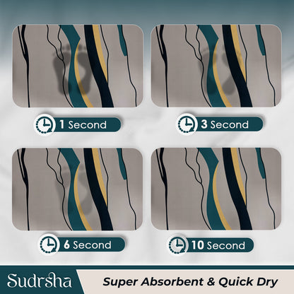 Sudrsha Anti-Skid 3D Linen Grey abstract  Rubber Bath Mat – Water-Absorbent