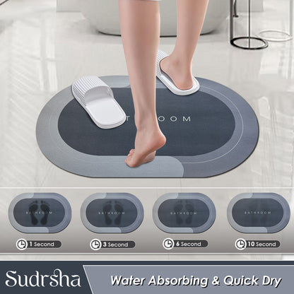 SUDRSHA Anti-Skid 3.5mm Grey Bath  Mat | Water Absorbent Door & Bathroom Floor Mat