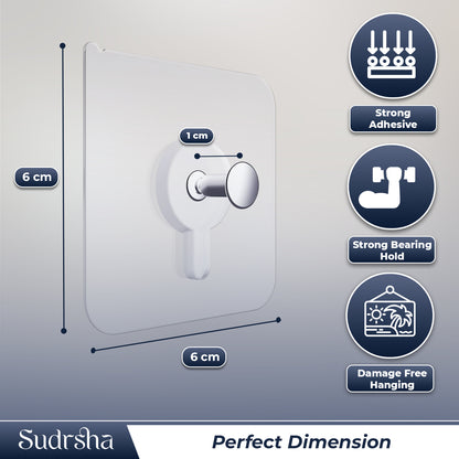 Sudrsha Adhesive Nail Photo Wall Hooks for Hanging Photo Frame, Kitchen Household and Bathroom Accessories (Pack of 10)