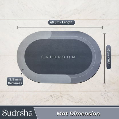 SUDRSHA Anti-Skid 3.5mm Grey Bath  Mat | Water Absorbent Door & Bathroom Floor Mat