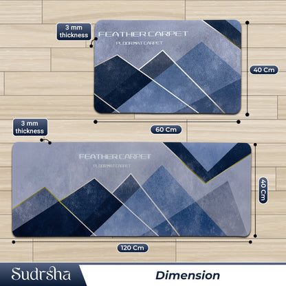 SUDRSHA Anti-Skid 3.5mm  | Water Absorbent Kitchen Mat (Feather Print)