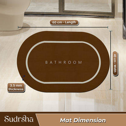 SUDRSHA Anti-Skid 3.5mm Brown  Bath  Mat | Water Absorbent Door & Bathroom Floor Mat