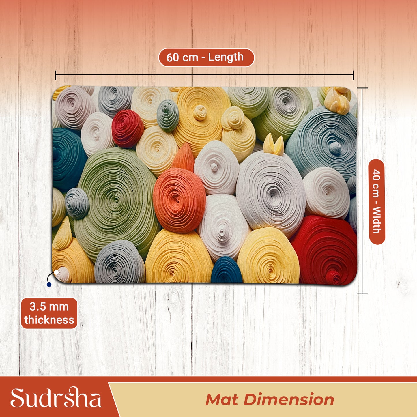 Sudrsha Anti-Skid 3D Rainbow Print Rubber Bath Mat – Water-Absorbent
