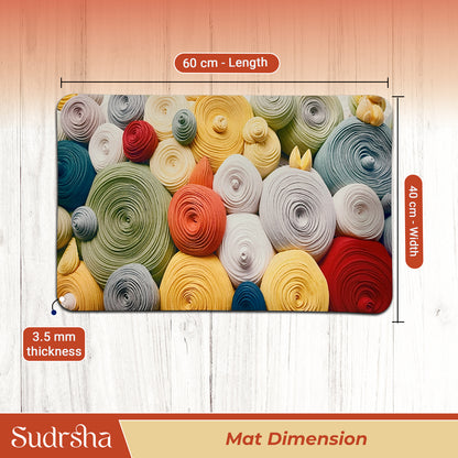 Sudrsha Anti-Skid 3D Rainbow Print Rubber Bath Mat – Water-Absorbent