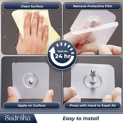 Sudrsha Adhesive Nail Photo Wall Hooks for Hanging Photo Frame, Kitchen Household and Bathroom Accessories (Pack of 10)