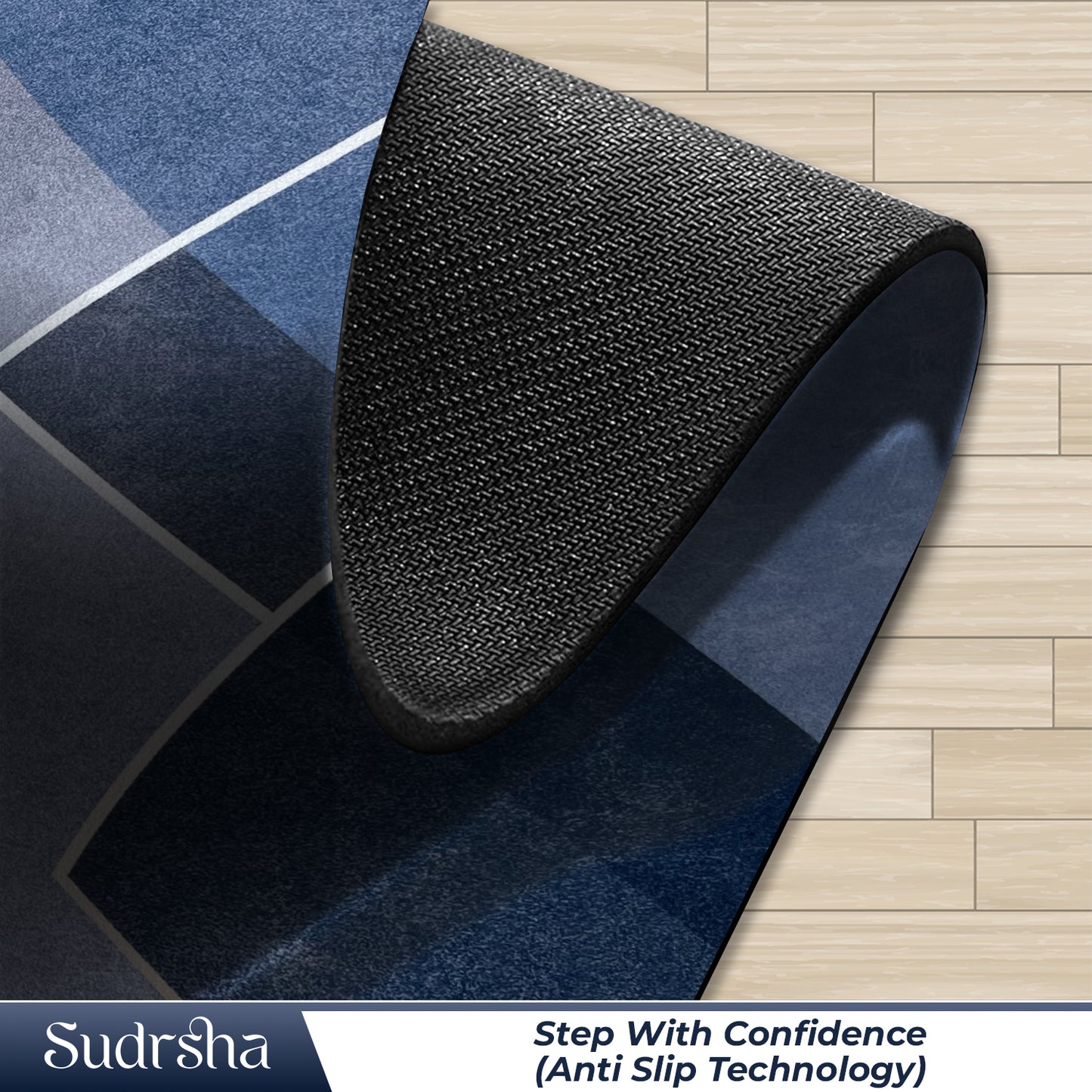 SUDRSHA Anti-Skid 3.5mm  | Water Absorbent Kitchen Mat (Feather Print)