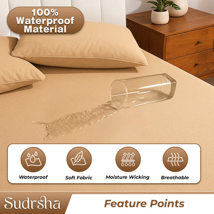 100% Waterproof Cotton Sudrsha Mattress Protector – Hypoallergenic, Ultra-Soft & Breathable Fitted Bed Cover