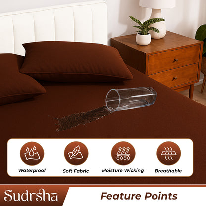 Sudrsha 100% Waterproof Cotton Mattress Protector – Hypoallergenic, Ultra-Soft & Breathable Fitted Bed Cover