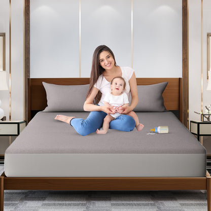 100% Waterproof Cotton Sudrsha Mattress Protector – Hypoallergenic, Ultra-Soft & Breathable Fitted Bed Cover (72x72 Inches) (Grey)