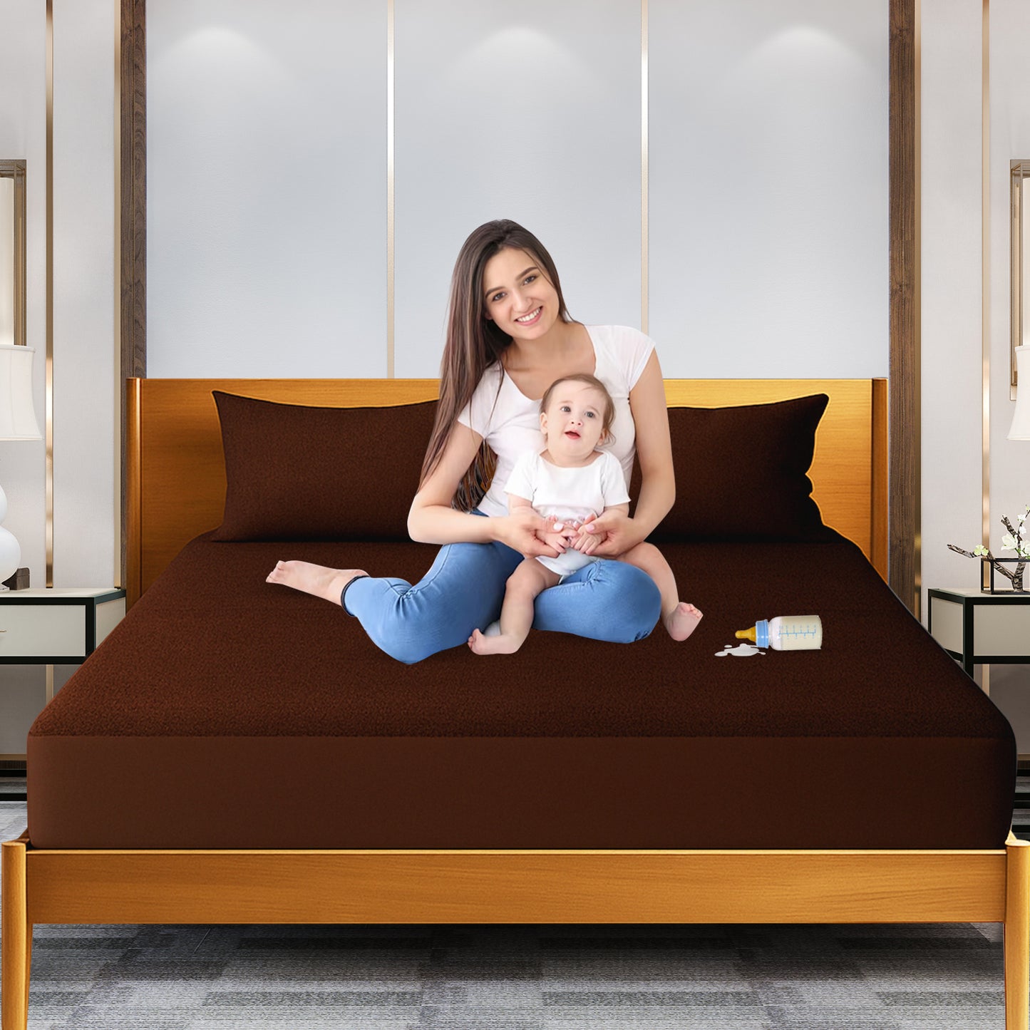 Sudrsha 100% Waterproof Cotton Mattress Protector – Hypoallergenic, Ultra-Soft & Breathable Fitted Bed Cover