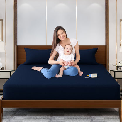 100% Waterproof Cotton Sudrsha Mattress Protector – Hypoallergenic, Ultra-Soft & Breathable Fitted Bed Cover
