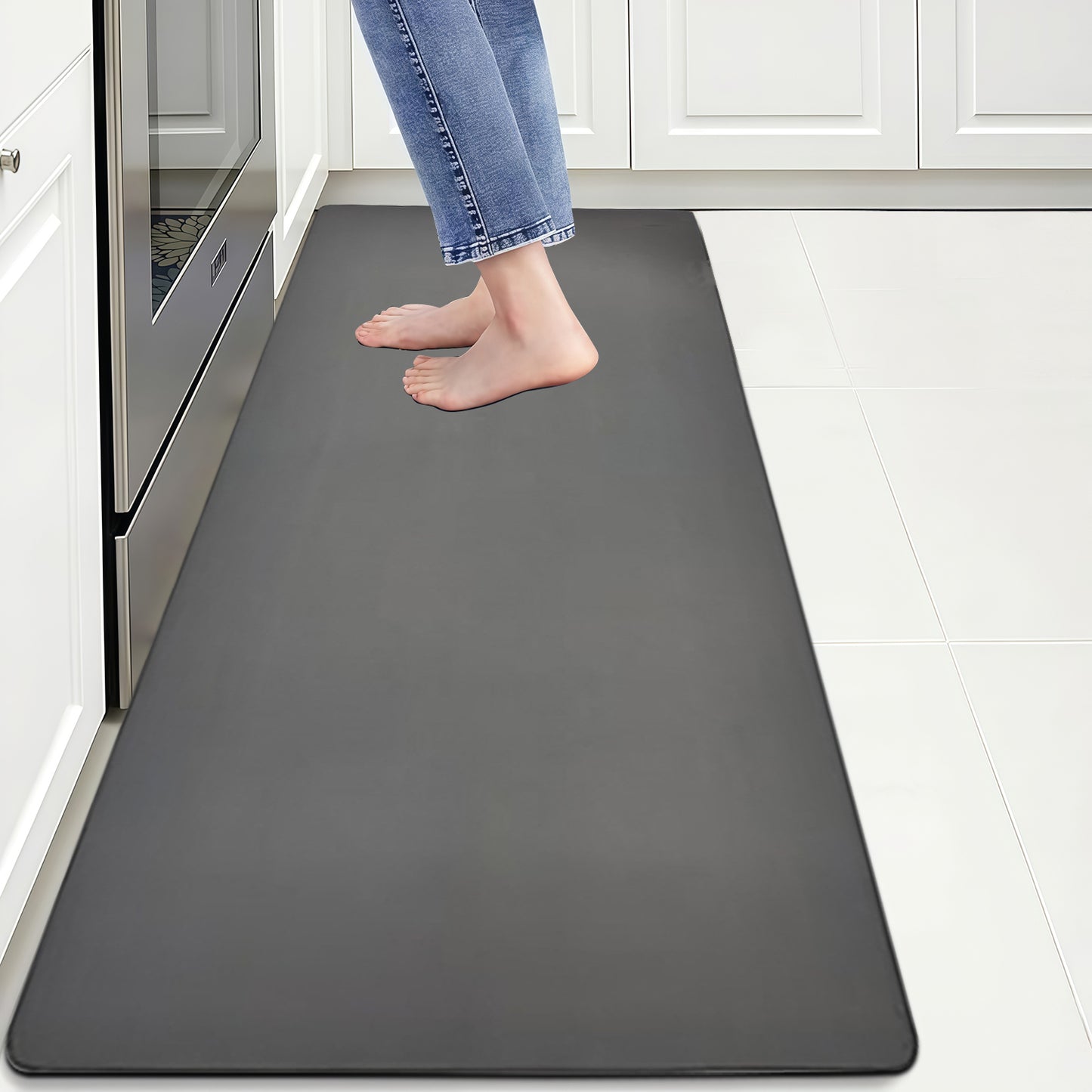 SUDRSHA Anti-Skid 3.5mm  | Water Absorbent Kitchen Mat  Grey