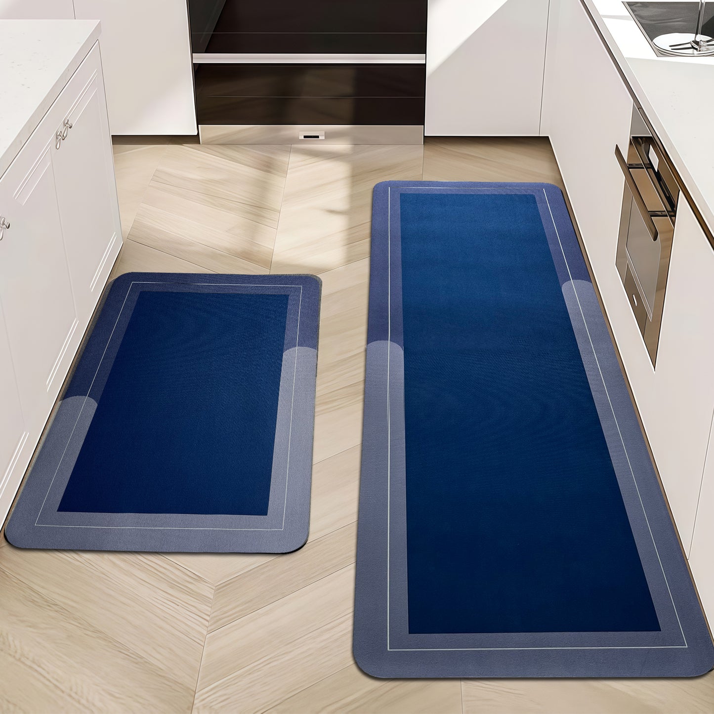 SUDRSHA Anti-Skid 3.5mm  | Water Absorbent Kitchen Mat Leaf print