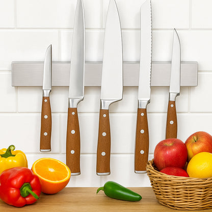 Sudrsha Magnetic Knife Strip Wall Mounted Knife Bar with Adhesive, No Drilling, Multi-Purpose Kitchen Organizer & Tool Holder