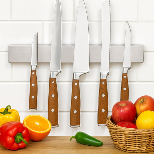 Sudrsha Magnetic Knife Strip Wall Mounted Knife Bar with Adhesive, No Drilling, Multi-Purpose Kitchen Organizer & Tool Holder