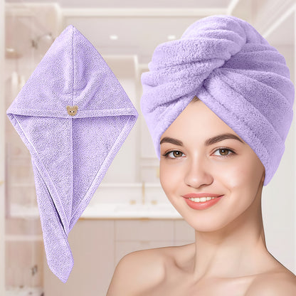 Sudrsha Microfiber (Purple)  Hair Towel Wrap for Women – Quick Drying, Super Absorbent with Elastic Loop