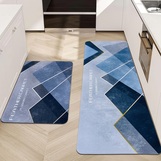 SUDRSHA Anti-Skid 3.5mm  | Water Absorbent Kitchen Mat (Feather Print)
