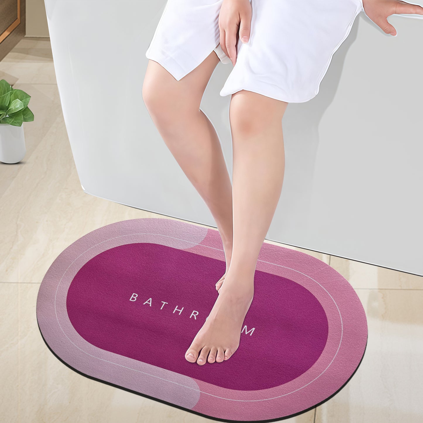 SUDRSHA Anti-Skid 3.5mm Green  Bath  Mat | Water Absorbent Door & Bathroom Floor Mat