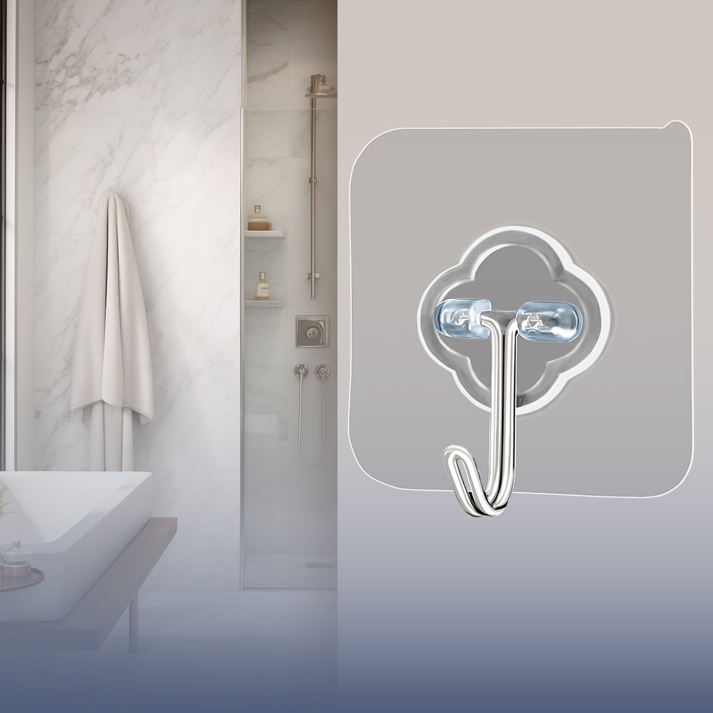 Sudrsha Adhesive Wall J Hooks for Hang in Kitchen Household and Bathroom Accessories (Pack of 20)
