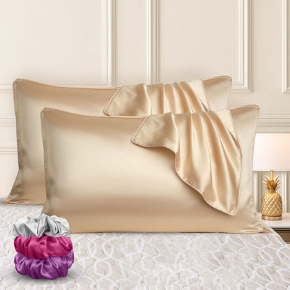 Sudrsha Solid 600 TC Satin Silk PillowCases (Teal)