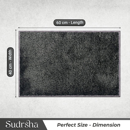 SITTELLA 1800 GSM Super Soft Microfiber Bath Mat – Extra Thick, Quick Dry & Anti-Skid Bathroom Rug for Bathroom & Home (Grey, Size: 40x60