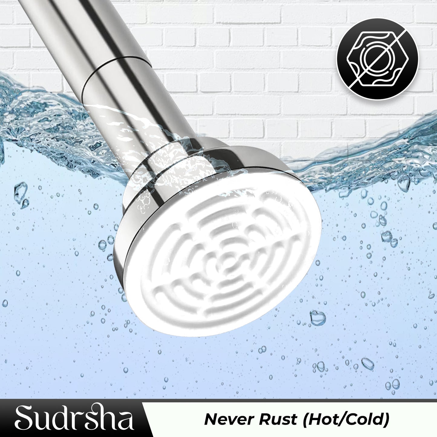 Sudrsha Stainless Steel Extendable Shower Silver Curtain Tension Rod – Non-Drilling, Anti-Skid Spring Pull Rod (85cm–140cm)
