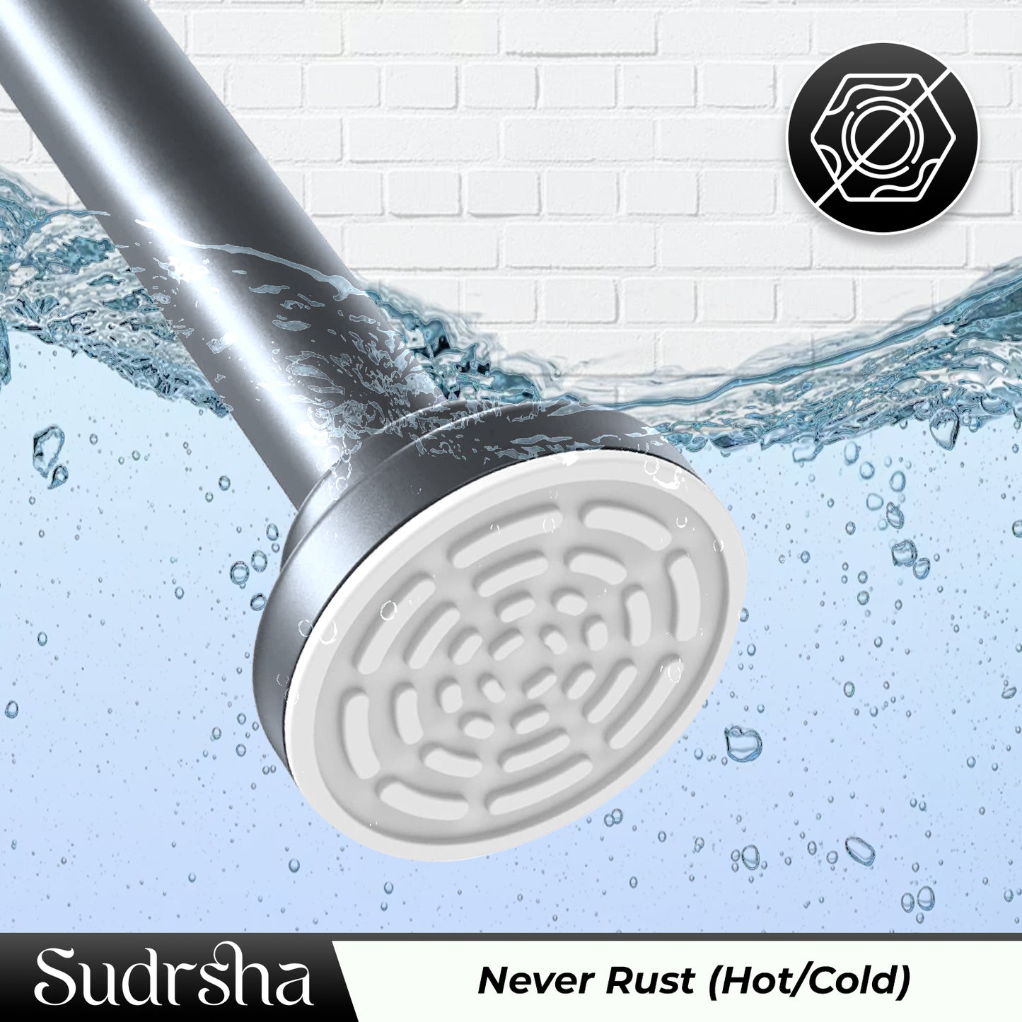Sudrsha Stainless Steel Extendable Shower Grey Curtain Tension Rod – Non-Drilling, Anti-Skid Spring Pull Rod (85cm–140cm)