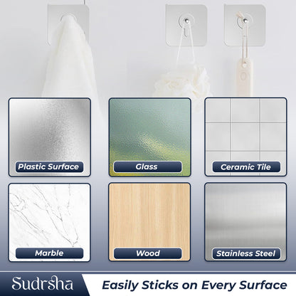 Sudrsha Adhesive Nail Photo Wall Hooks for Hanging Photo Frame, Kitchen Household and Bathroom Accessories (Pack of 10)