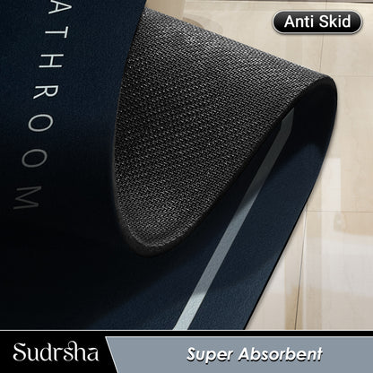 SUDRSHA Anti-Skid 3.5mm Black  Bath  Mat | Water Absorbent Door & Bathroom Floor Mat