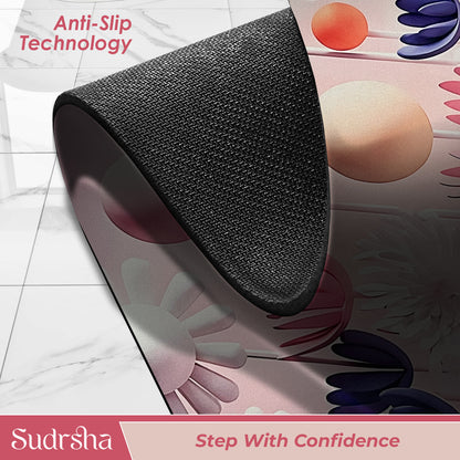Sudrsha Anti-Skid 3D   Sun Flower Rubber Bath Mat – Water-Absorbent (pink)
