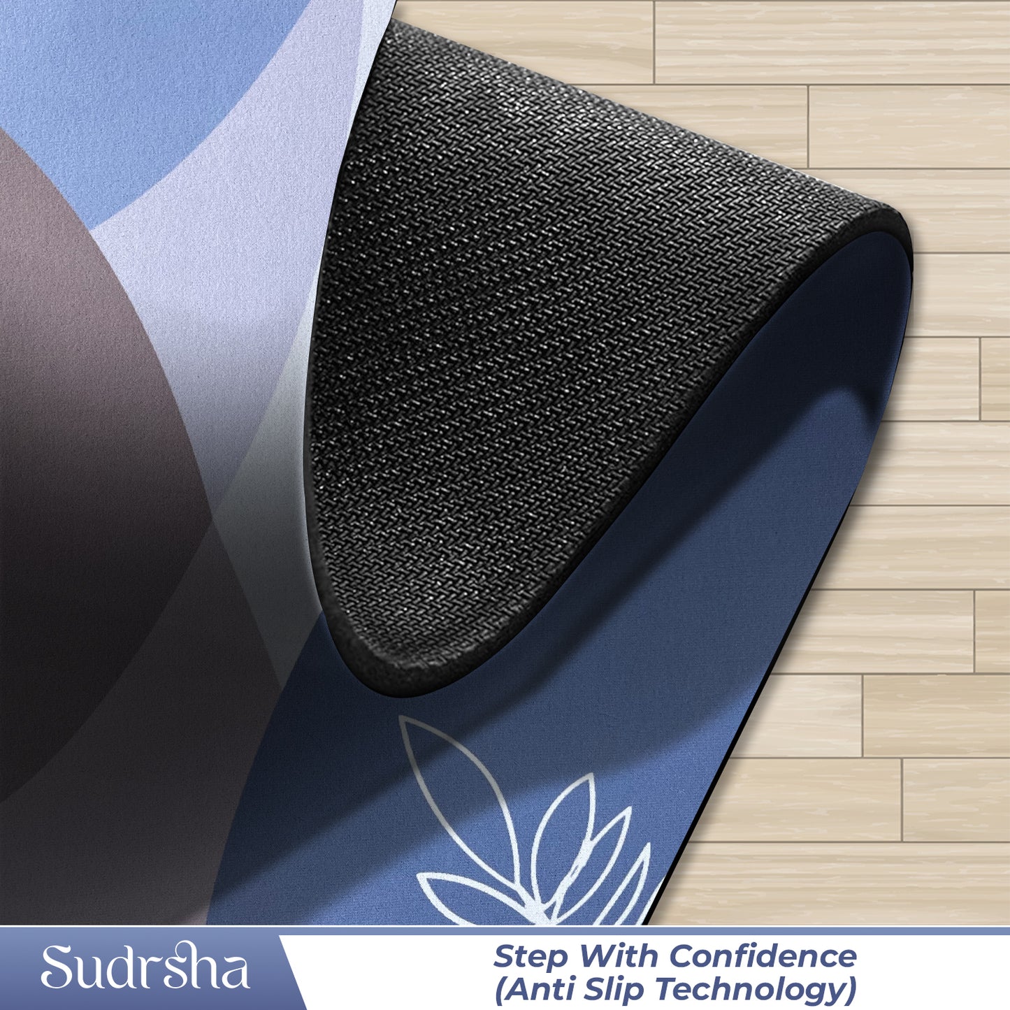SUDRSHA Anti-Skid 3.5mm  | Water Absorbent Kitchen Mat Leaf print