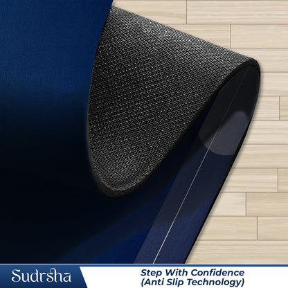 SUDRSHA Anti-Skid 3.5mm  | Water Absorbent Kitchen Mat Solid Blue